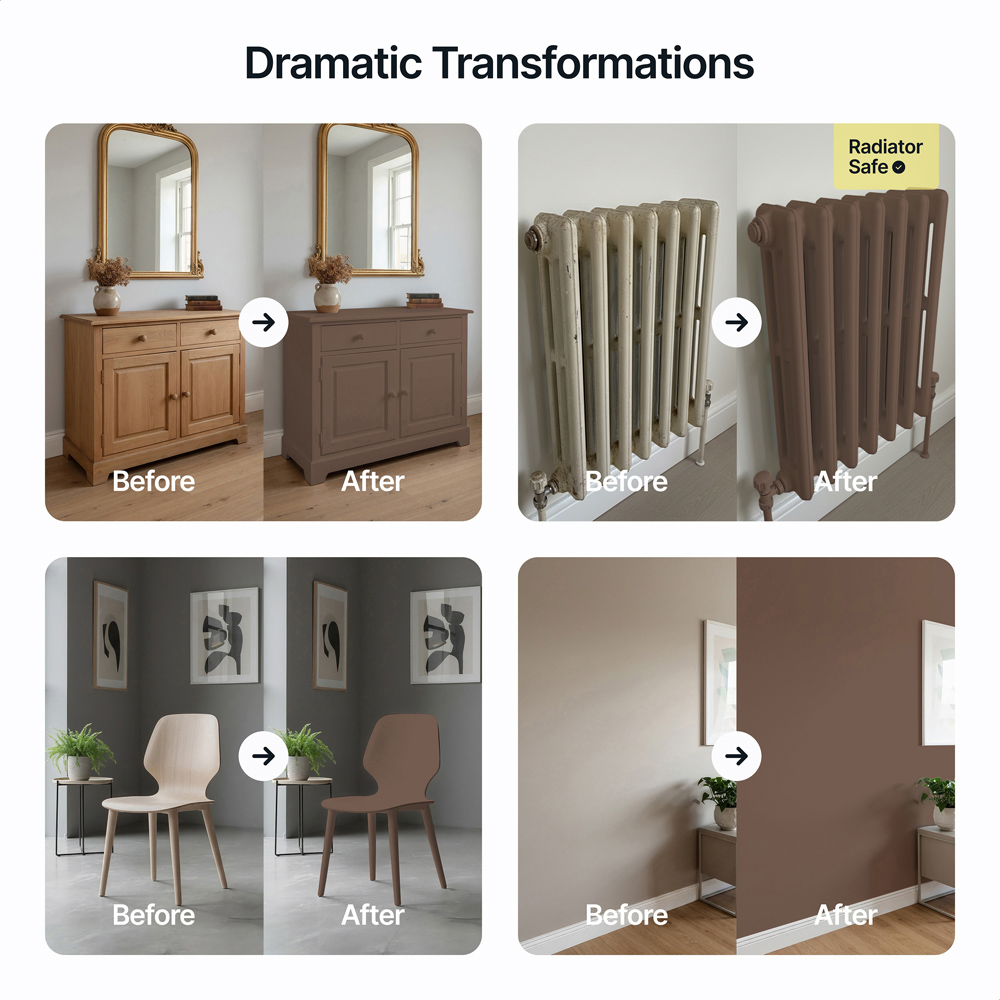 Hemway Mocha Brown Furniture and Walls Matt Chalk Paint 1L Image 5