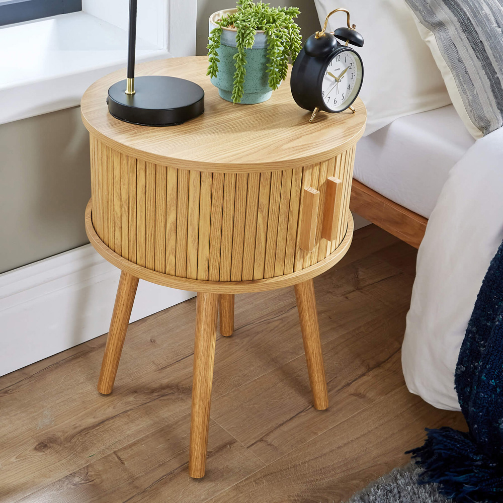 Home Source Coalville 2 Door Side Table Image 6