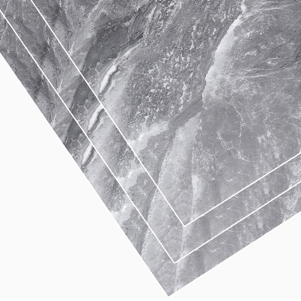 Living and Home Dark Grey Marble Wall Tile Sticker 10 Pack Image 6