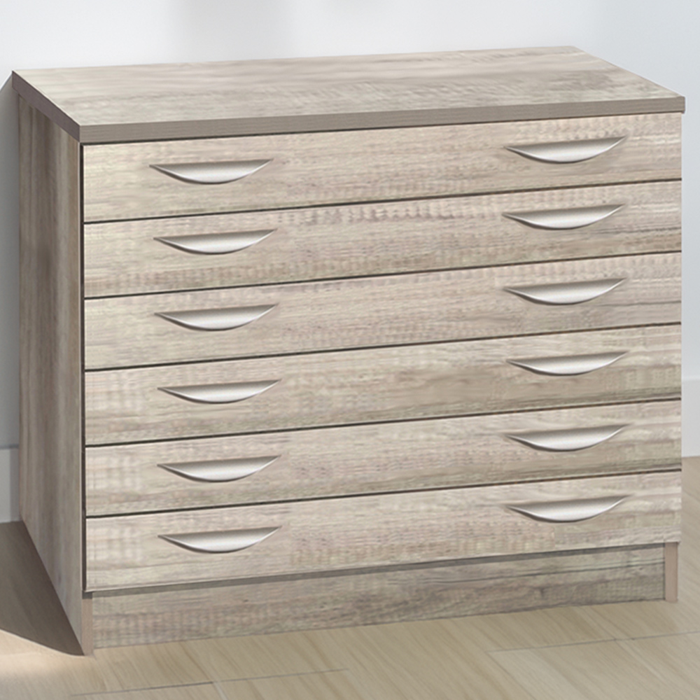 R White Cabinets 6 Drawer Grey A2 Plan Chest of Drawers Image 1