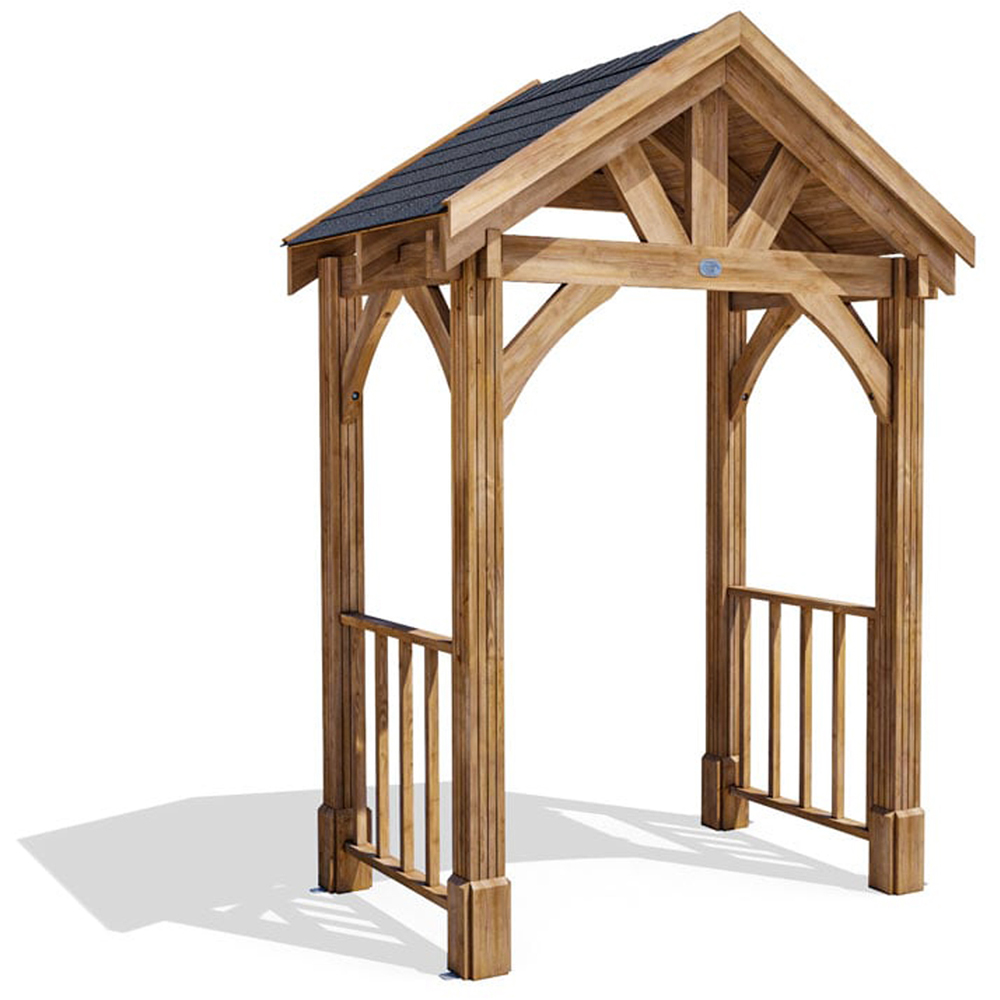 Dunster House Thunderdam 2 x 1.5m Brown Porch Canopy with Roof Shingles Image 2