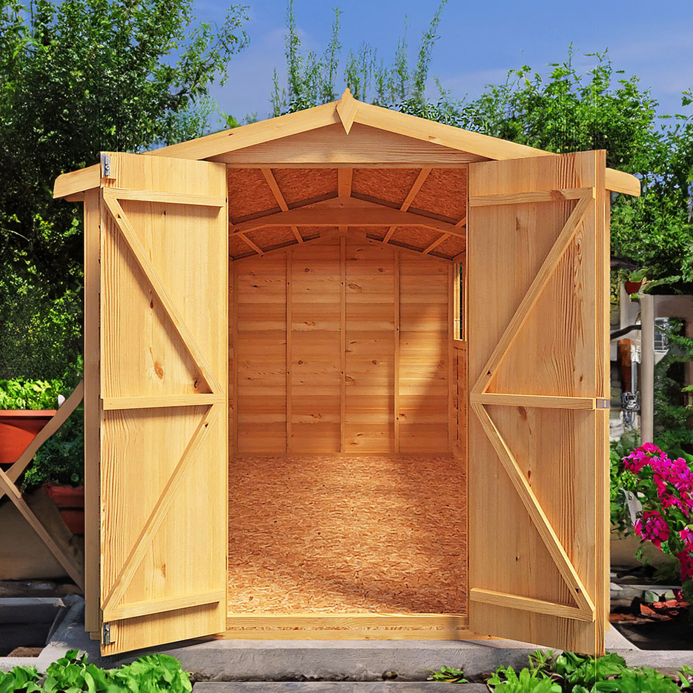 Shire 12 x 6ft Double Door Dip Treated Overlap Apex Shed Image 5
