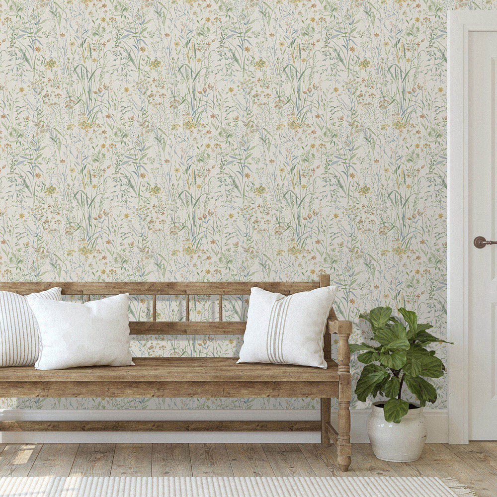 Grandeco Summer Meadow Sage Wallpaper Image 4