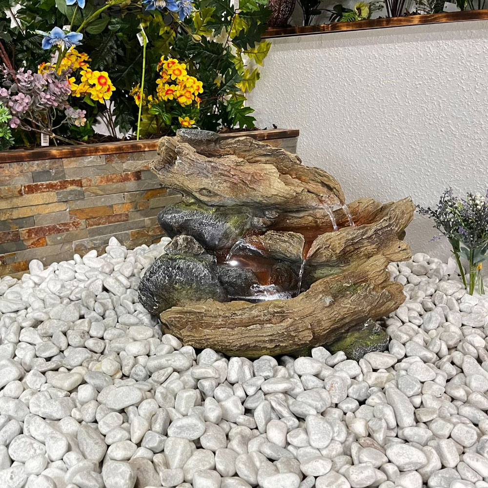 Tranquillity Bubbling Solar Powered LED Water Feature | Homebase
