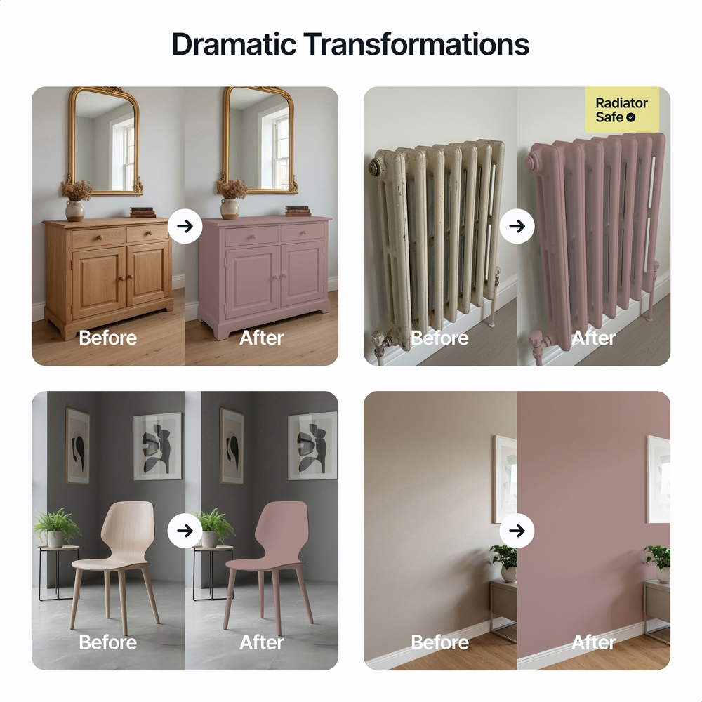 Hemway Cinder Blush Pink Furniture and Walls Matt Chalk Paint 1L Image 5