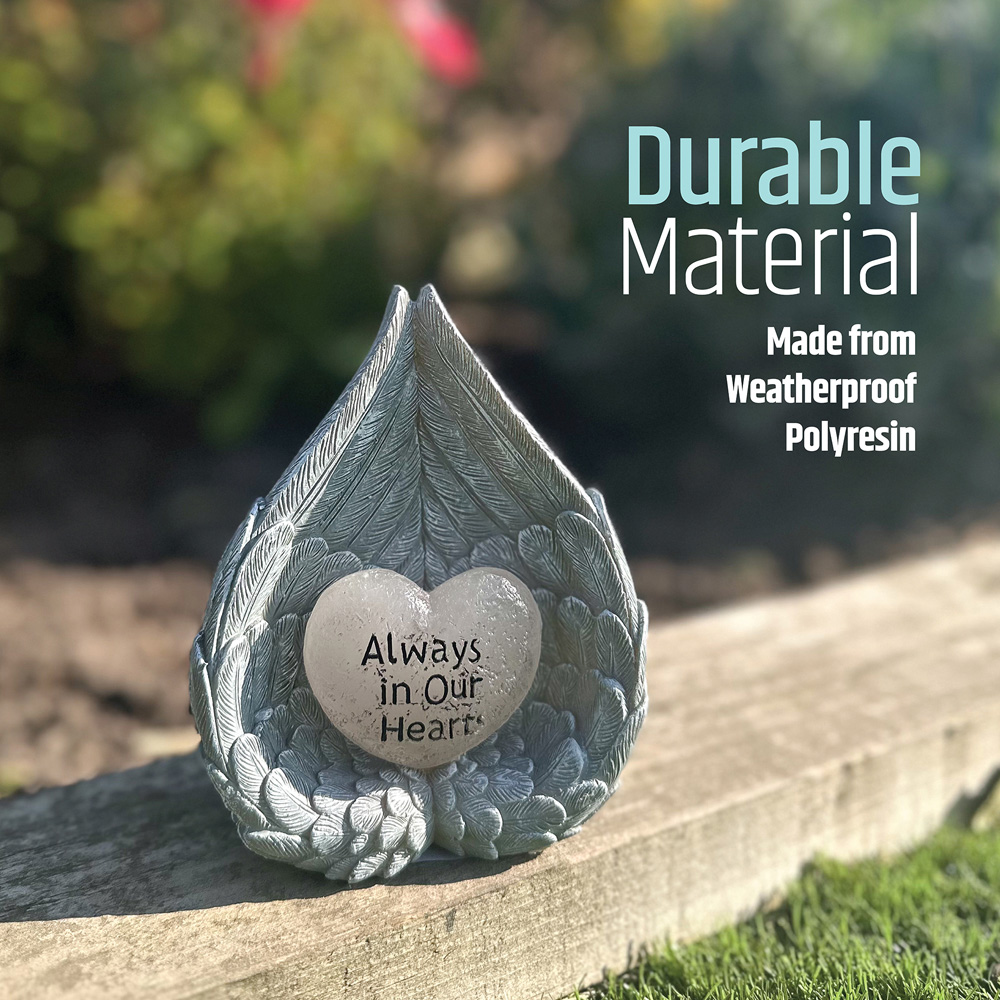 Gardenkraft Angel Wings Heart Solar Light Image 4