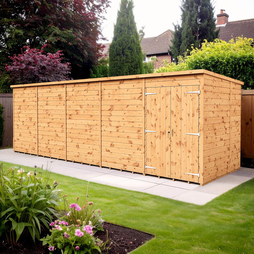 Empire Sheds 20 x 6ft Double Door Tongue and Groove Wooden Pent Garden Shed Image 2