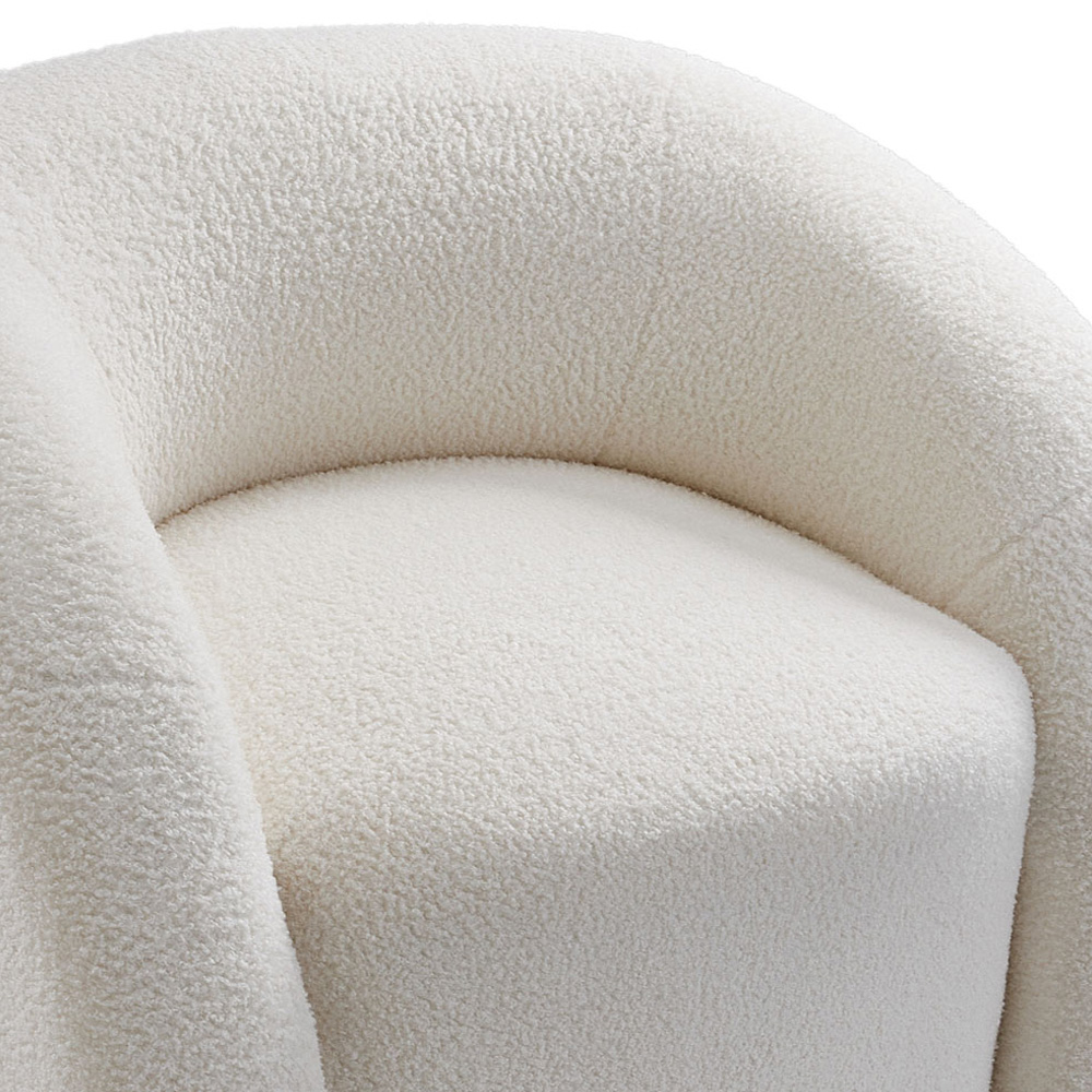 Living and Home White Velvet Artistic Wraparound Armchair Image 8