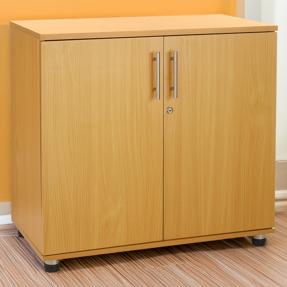 MMT Furniture Designs 2 Door Beech Lockable Filing Cabinet Image 1