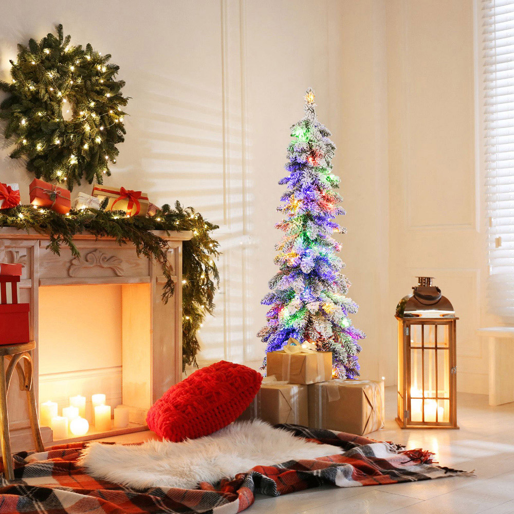 Costway Pre Lit Slim Pencil LED Artificial Christmas Tree 4ft Image 2