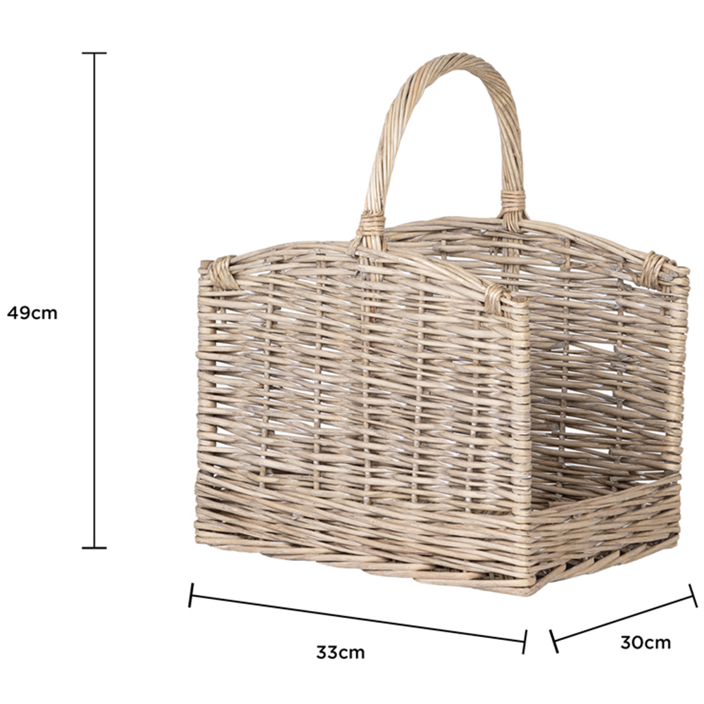 Charles Bentley Snug Wicker Oval Open Ended Log Basket Set of 2 Image 9