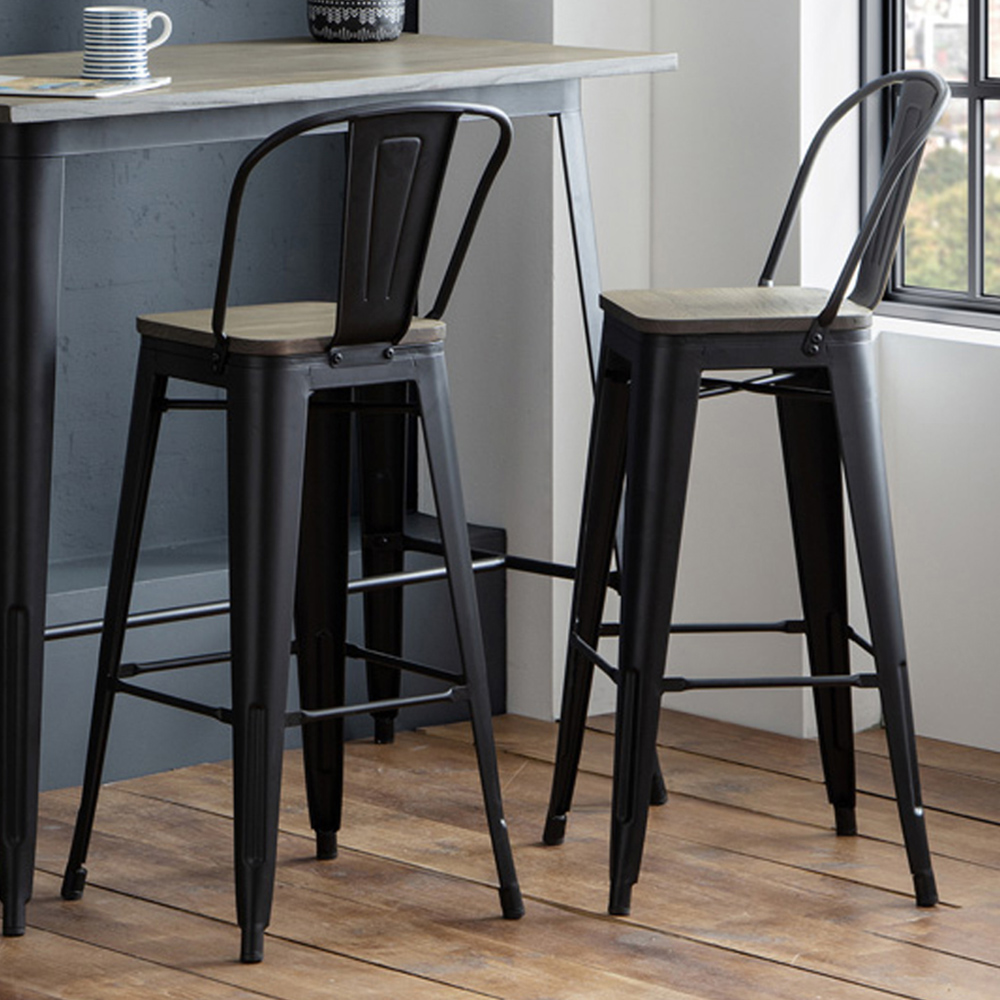 Julian Bowen Grafton Metal Bar Stool Set of 2 Image 1