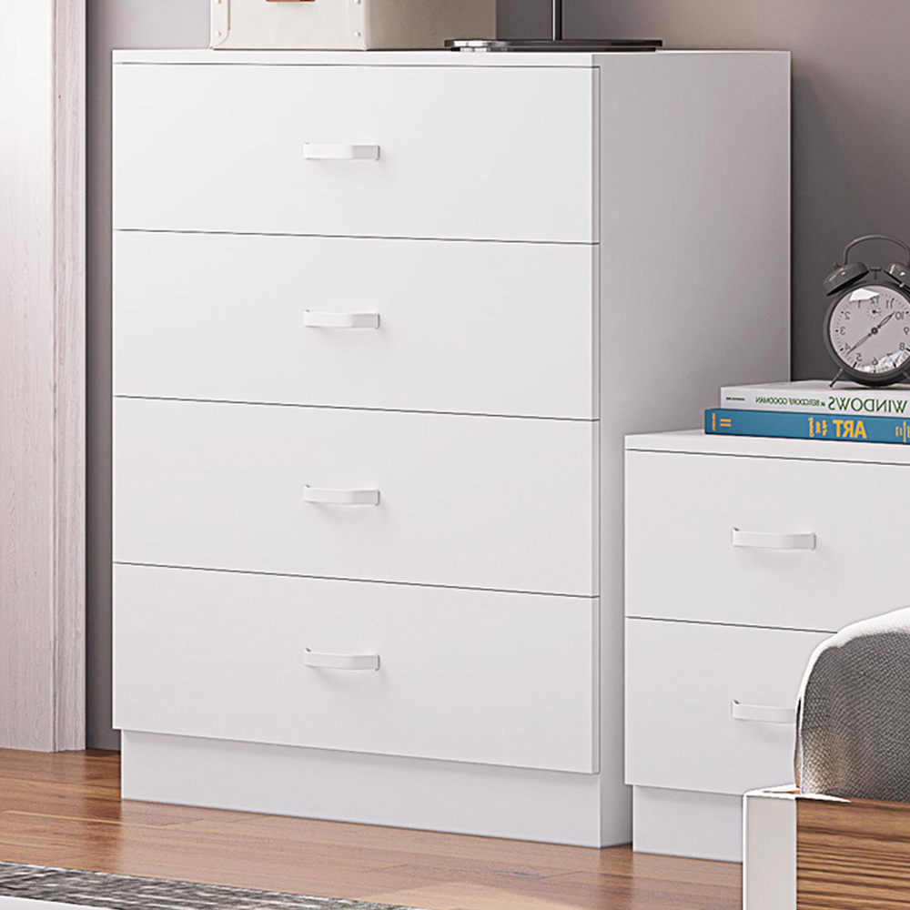 FWStyle Tunis 4 Drawer Matt White Chest of Drawer Image 5