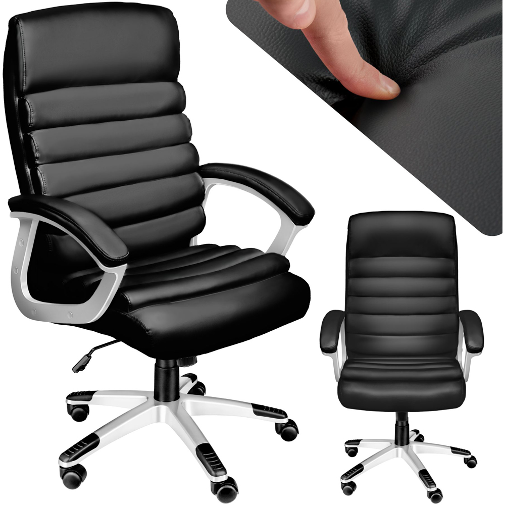 tectake Paul Black Height Adjustable Padded Office Chair Image 2