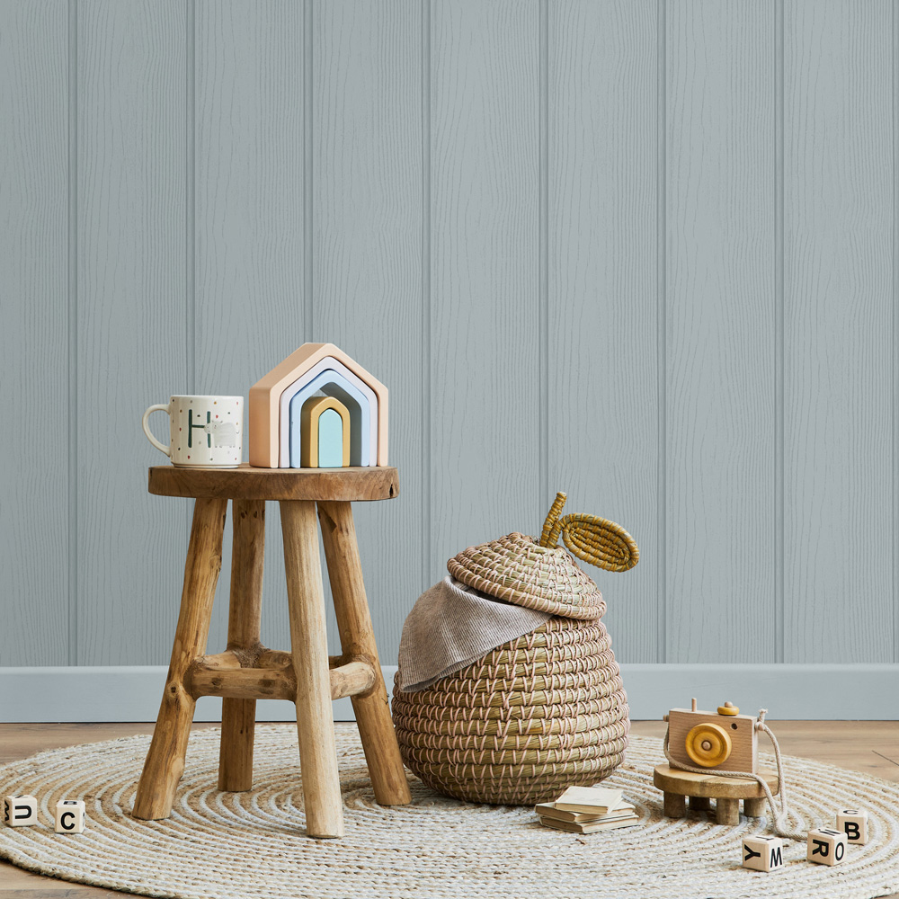 Holden Decor Tongue and Groove Blue Wallpaper Image 3