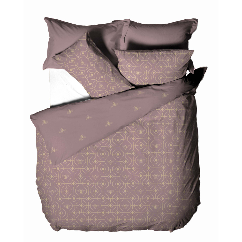 furn. Bee Deco Super King Blush Duvet Set Image 5