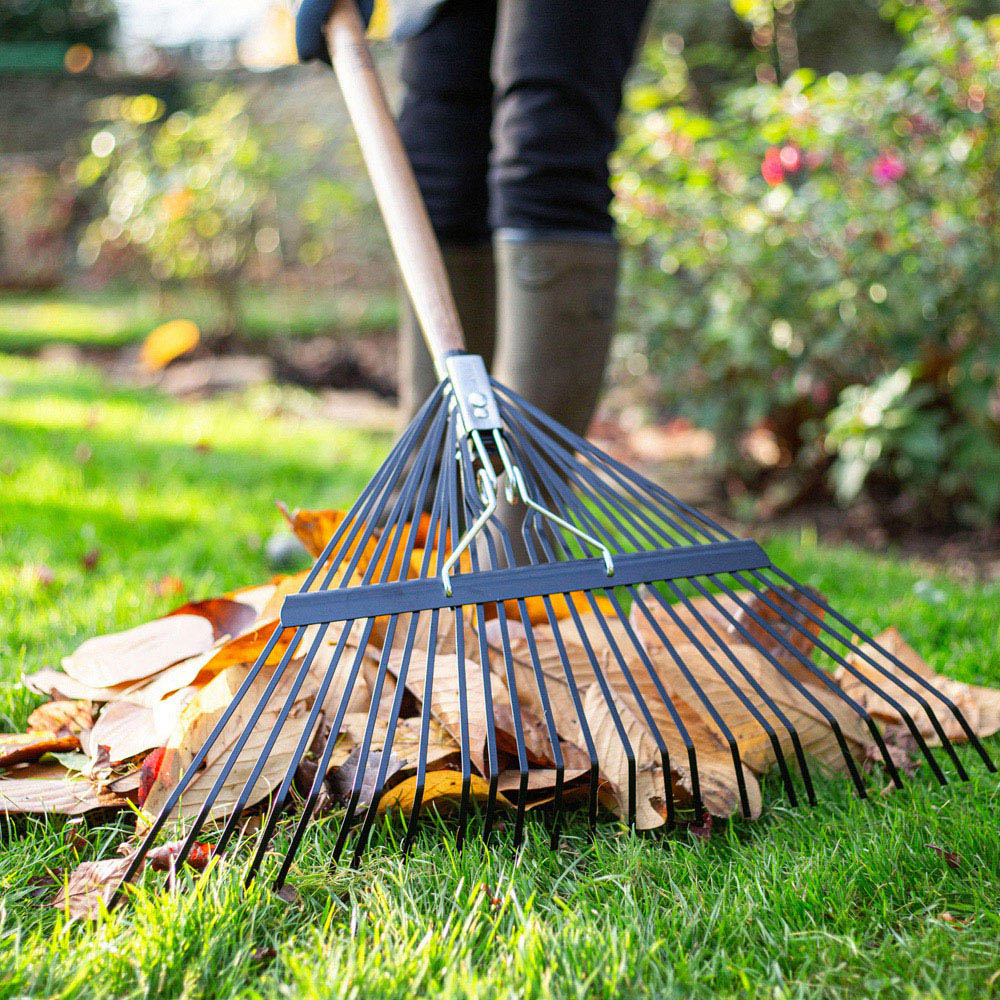 AMES Tools Carbon Steel Flat Tine Garden Leaf Rake Image 2