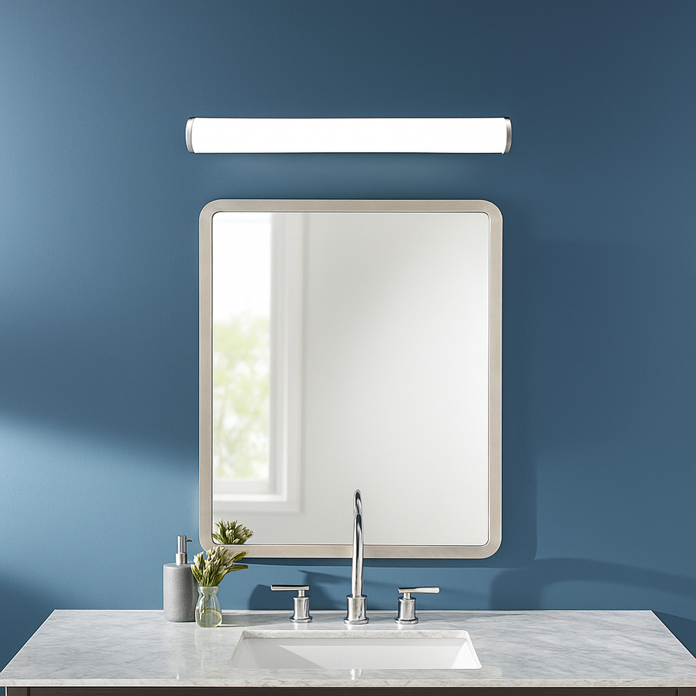 TCP White Tubular Mirror Bathroom Wall Light 400mm 8W Image 2