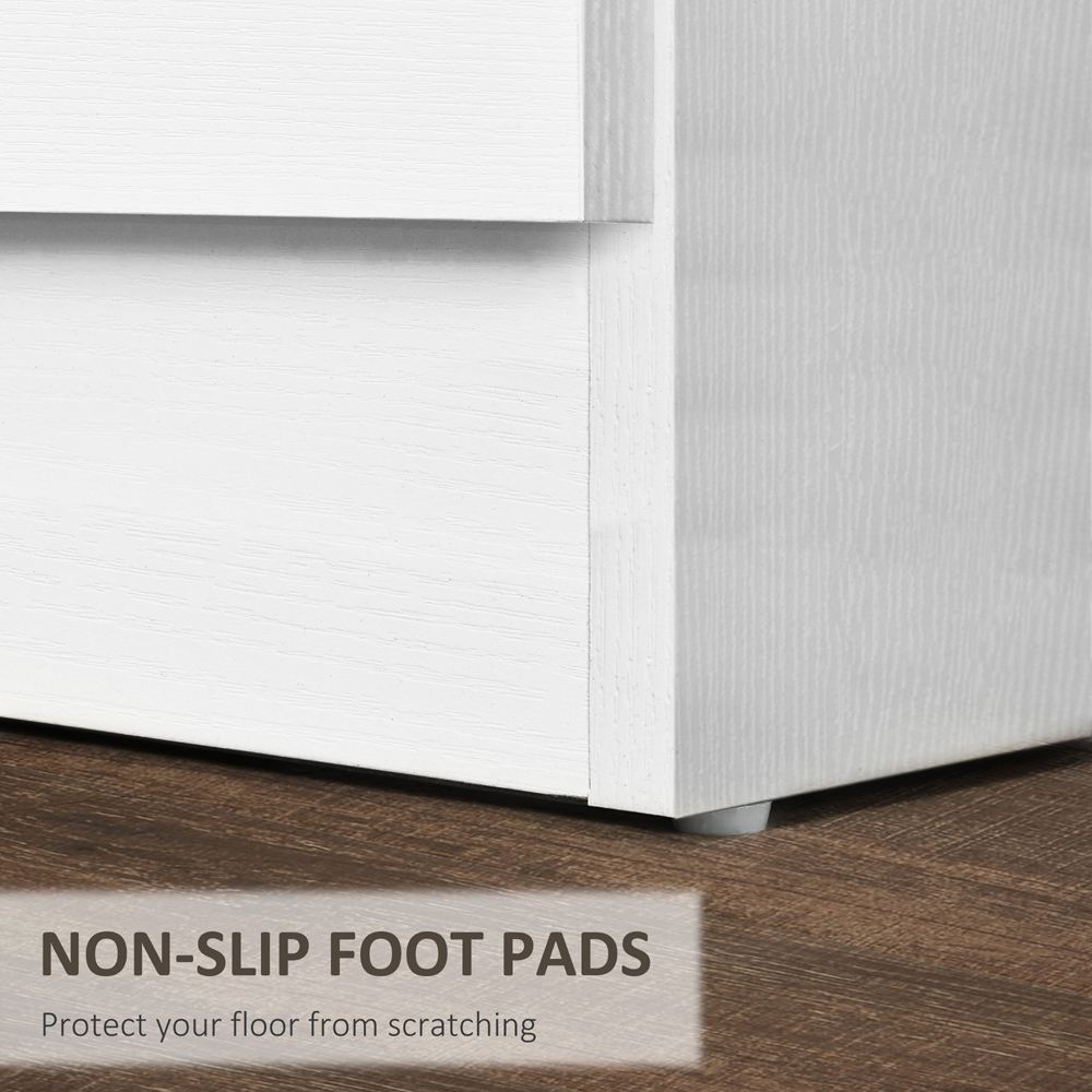 Portland 3 Drawer White Wooden Bedside Table Image 8