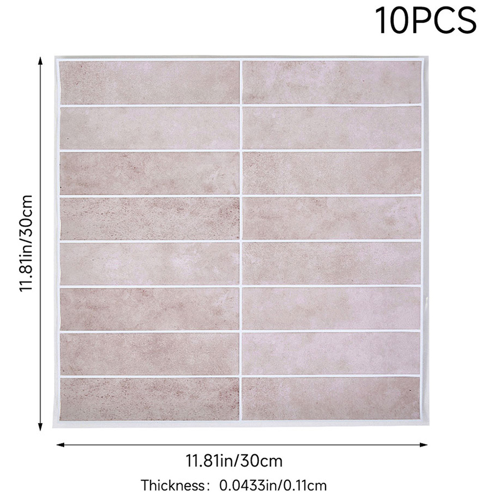 Living and Home Grid Effect Light Pink Peel and Stick Wall Tile Sticker 10 Pack Image 9