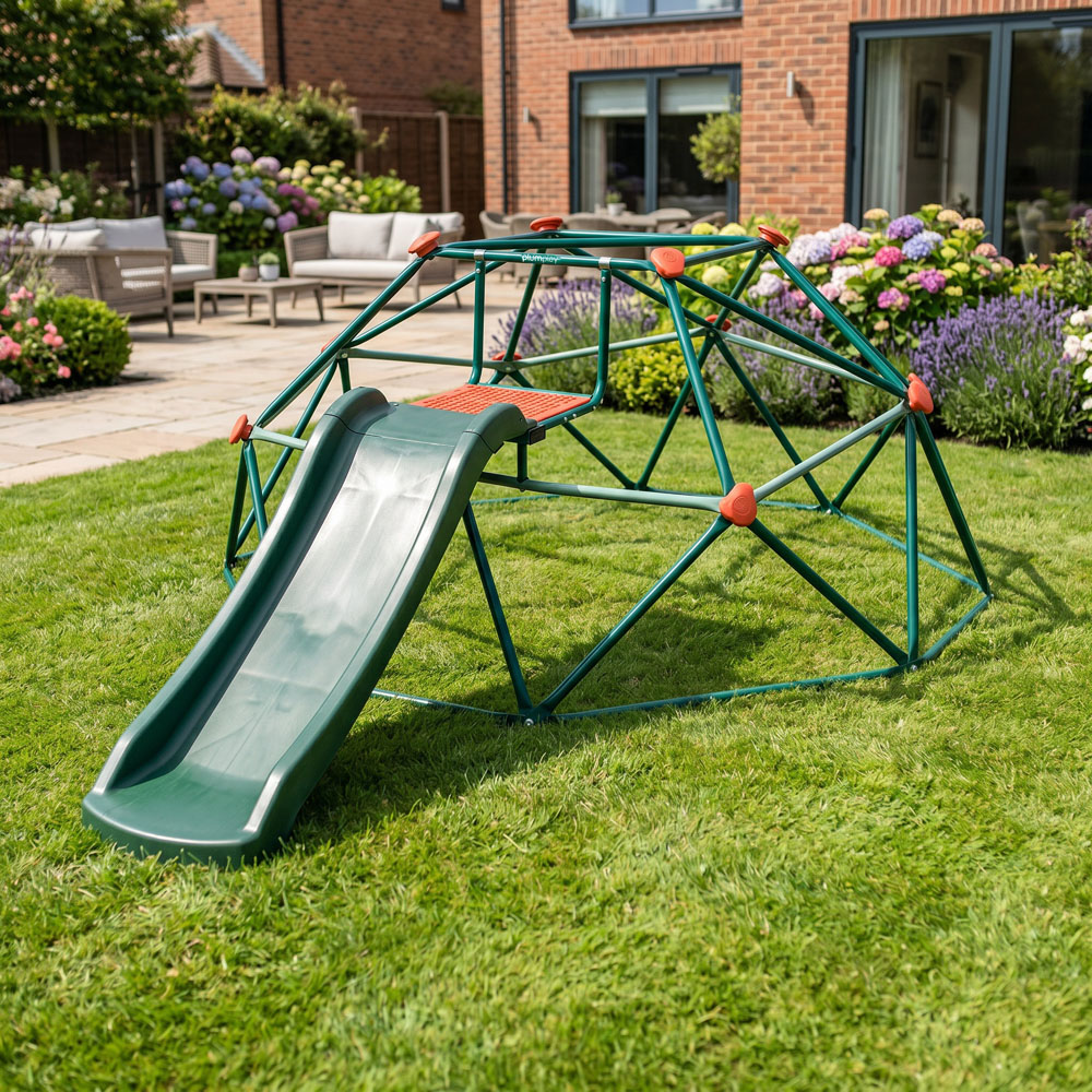 Plum Play Deimos Kids Green Metal Dome with Slide Image 2