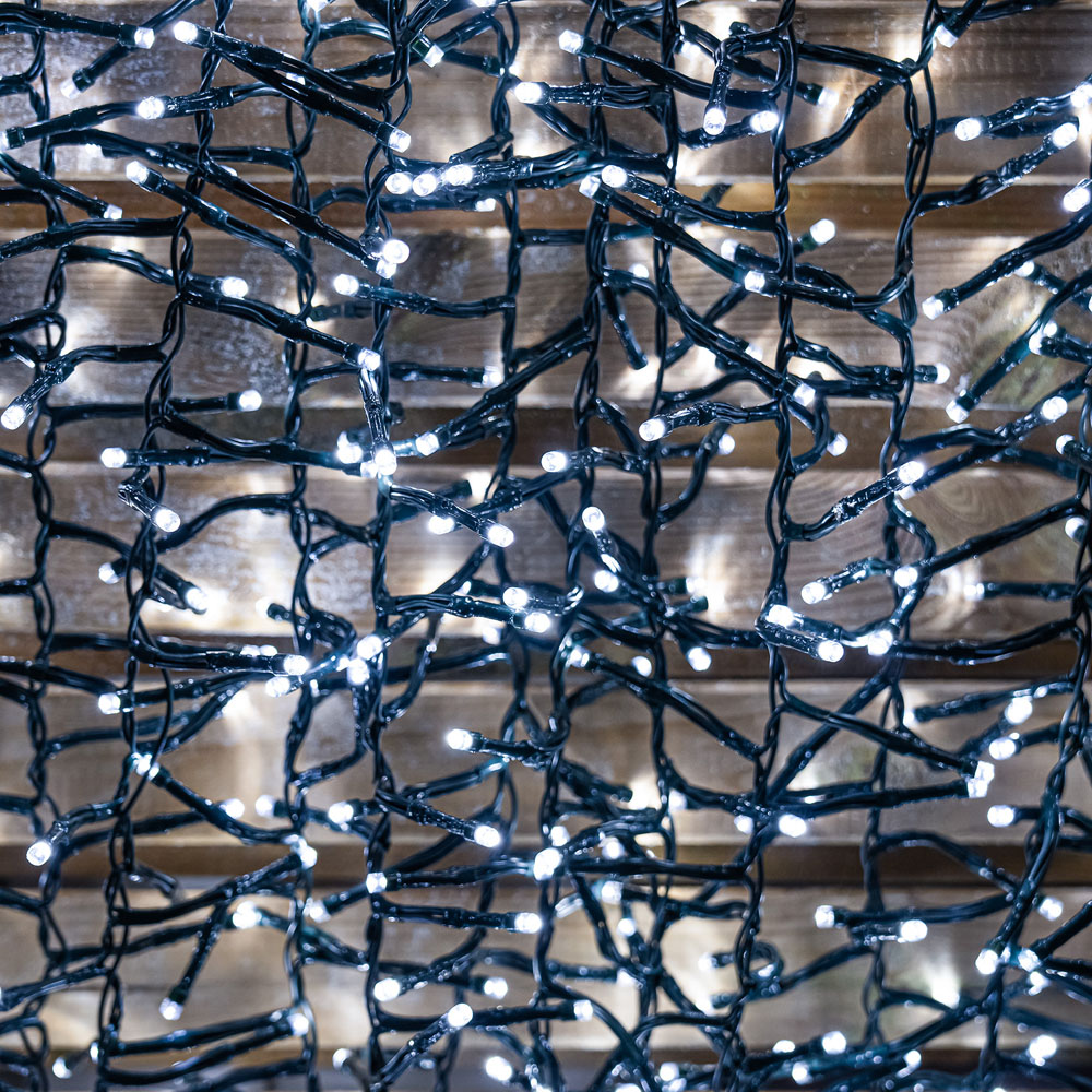 The Christmas Centre 2000 White LED Multifunction Green Cable Cluster Light 30m Image 4