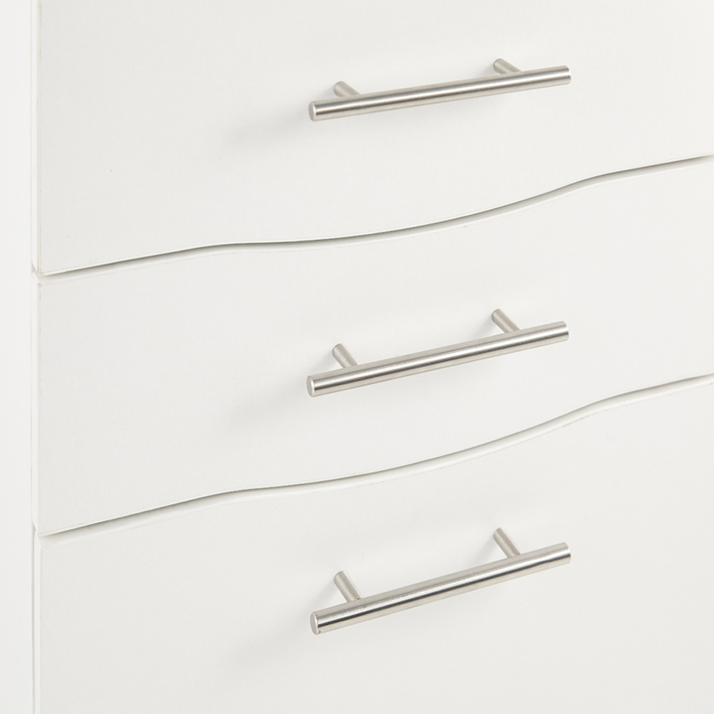 MMT Furniture Designs 3 Drawer White Wooden Lockable Short Filing Cabinet Image 6