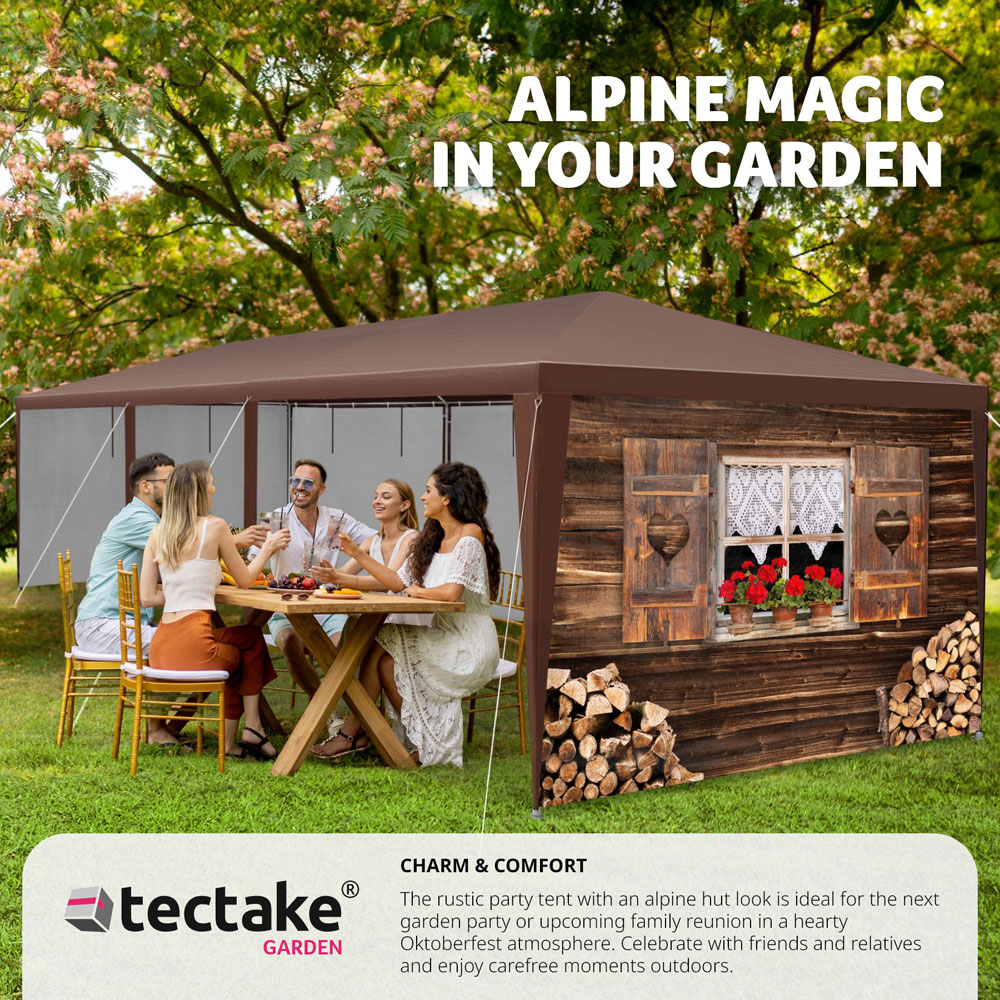 tectake Alpine Roll-Up side Panels Gazebo Hut 900 x 300cm Image 7