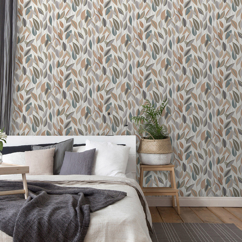 Erismann Foliage Leaf Natural Vinyl Wallpaper Image 2