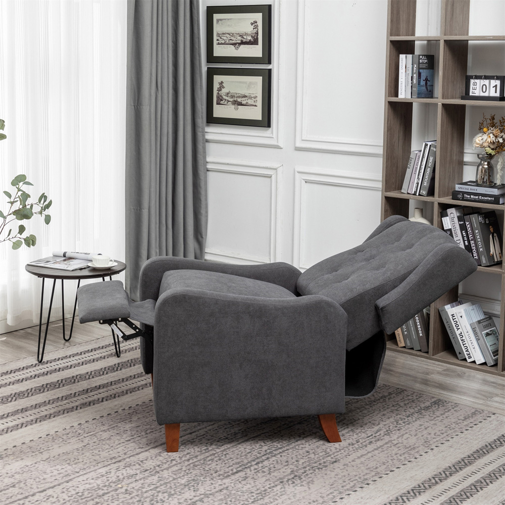Furniture One Grey Wing Back Pushback Recliner Armchair Image 5
