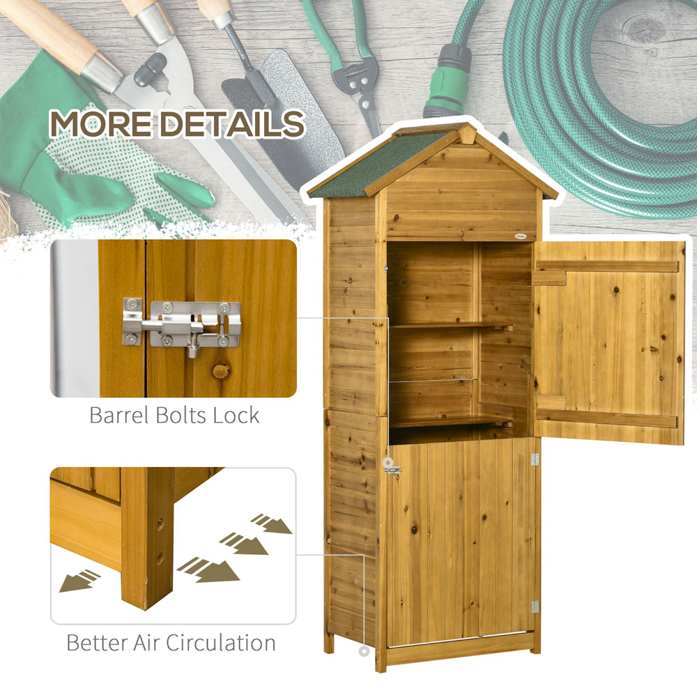Outsunny 2.6 x 1.6ft Wooden Garden Shed Image 7