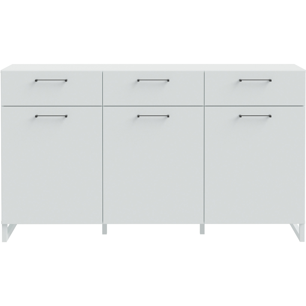 Florence Sali 3 Door 3 Drawer Light Grey Sideboard Image 3