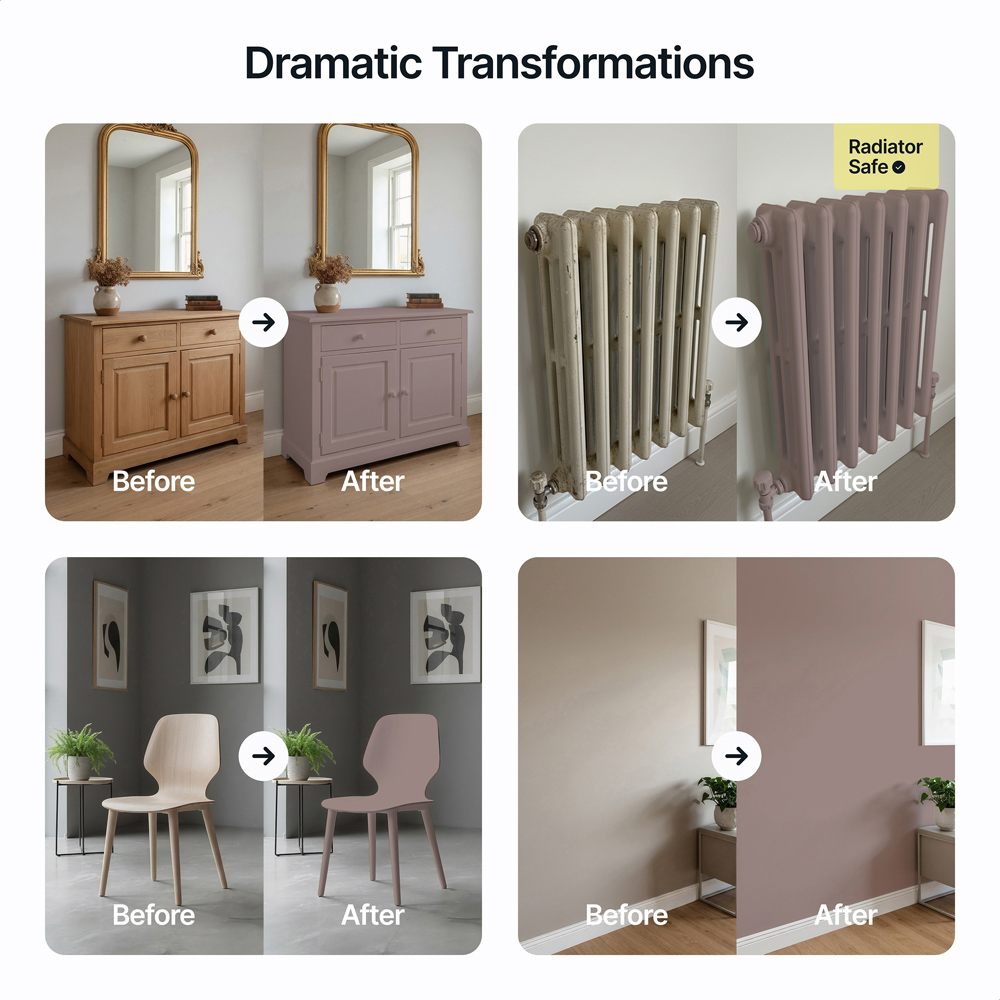 Hemway Dark Clay Brown Furniture and Walls Matt Chalk Paint 1L Image 5