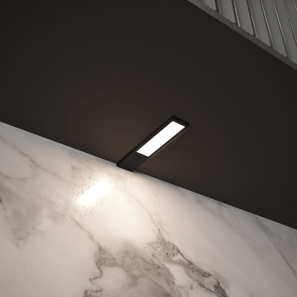 Sorrelis Elvan TriGlow Black Rectangle Slim 3 Cabinet Light Kit Image 2