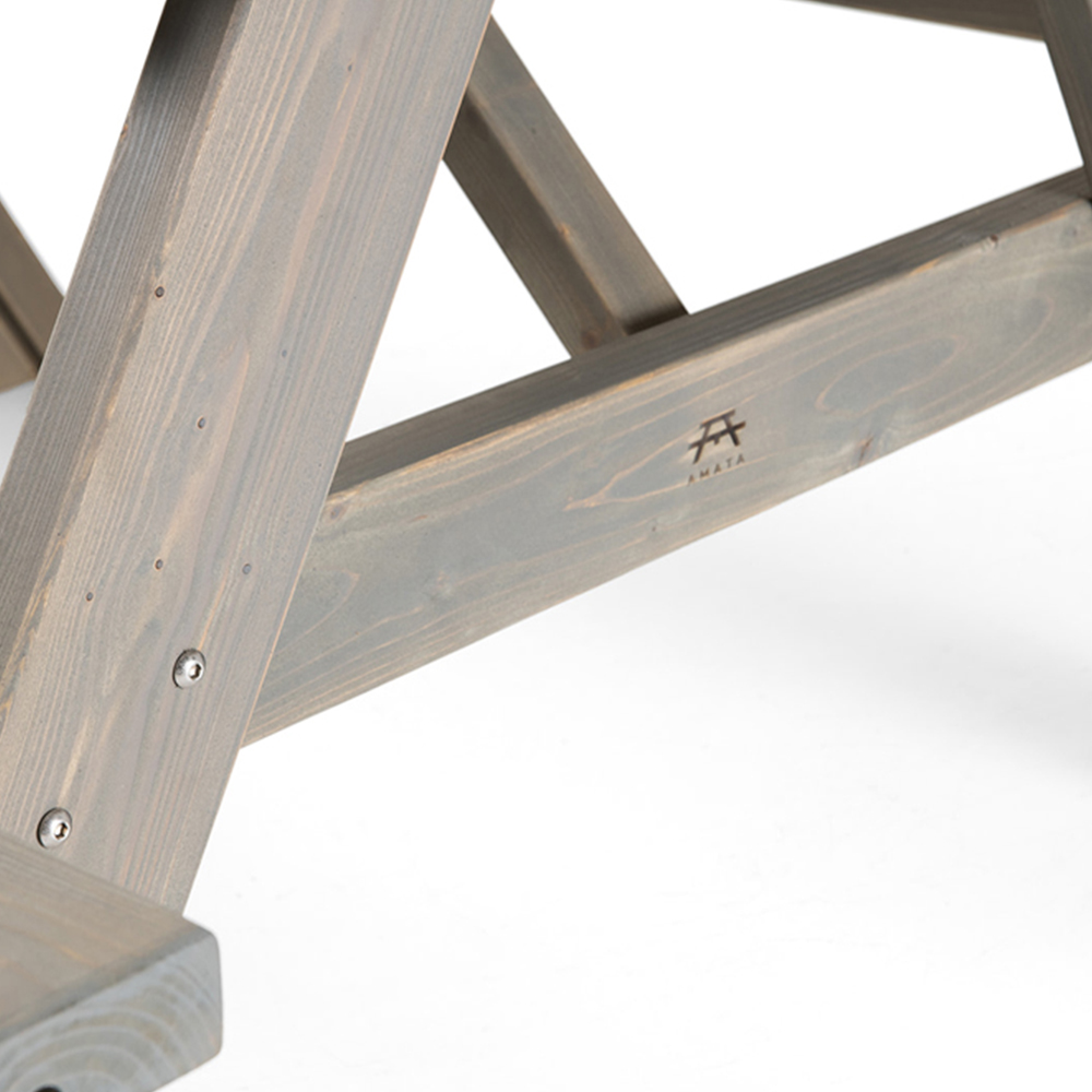 AMATA Ungurs 6 Seater Classic Picnic Table Grey Image 4