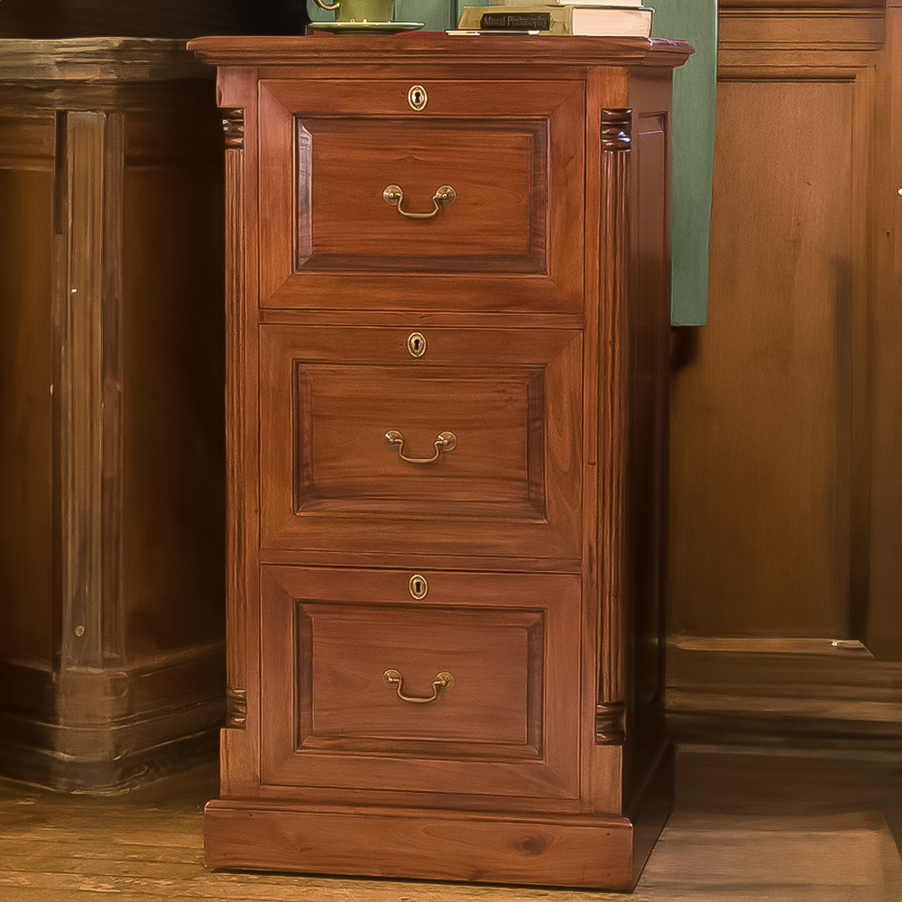Baumhaus La Roque 3 Drawer Mahogany Filing Cabinet Image 1