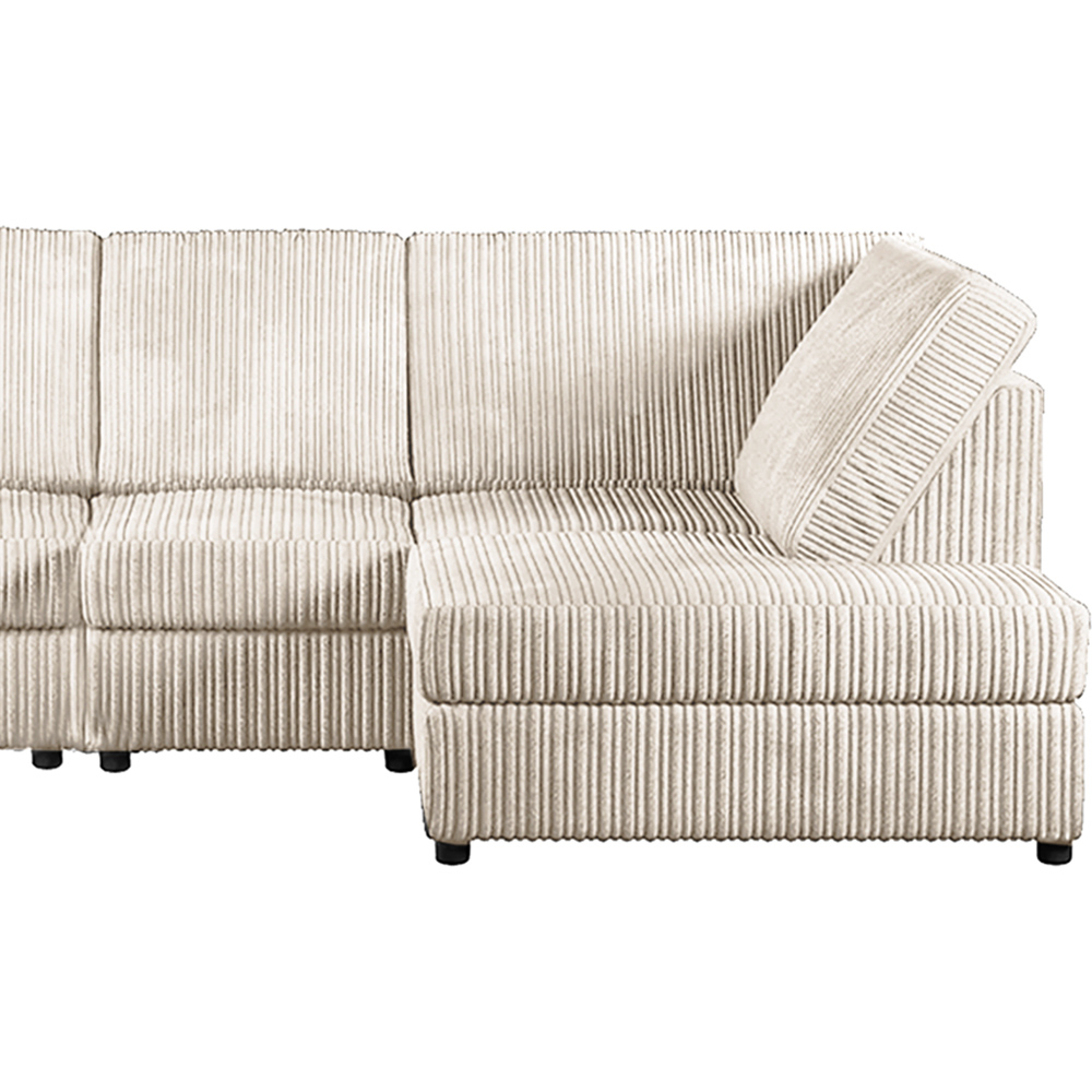 Luxor 4 Seater Cream Jumbo Cord Right Hand Facing Full Back L Shaped Corner Sofa Set Image 3