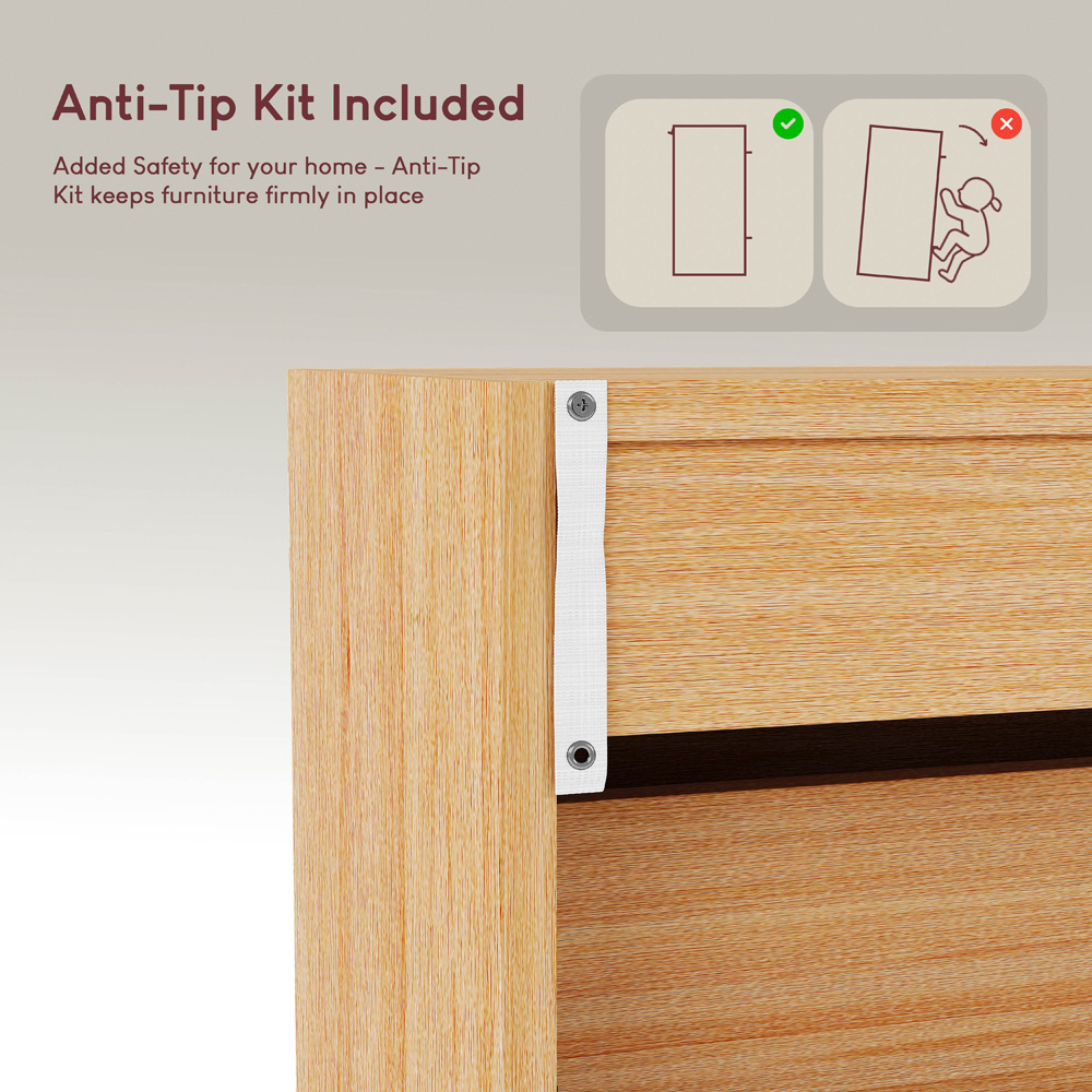 Vida Designs Pine Effect 2 Drawer Shoe Cabinet Image 8