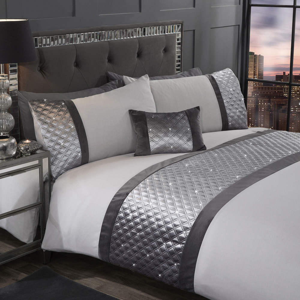 Rapport Home Hollywood King Size Silver Duvet Set Image 1