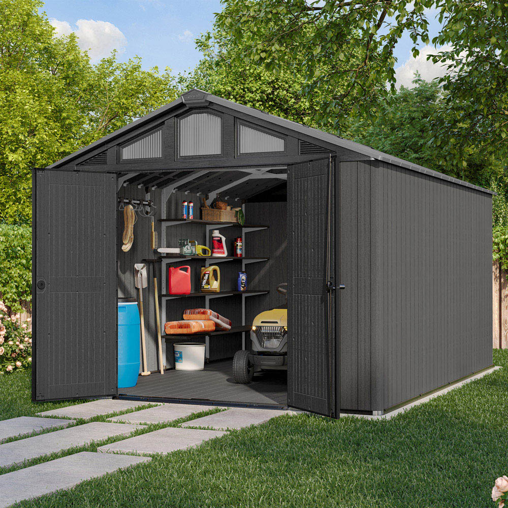 Keter Stronghold 10 x 15ft Grey Apex Garden Storage Shed Image 2