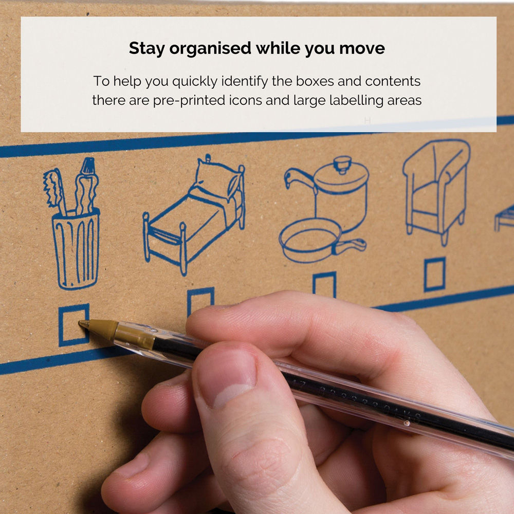 Fellowes SmoothMove 100L Standard Cardboard Box 5 Pack Image 3