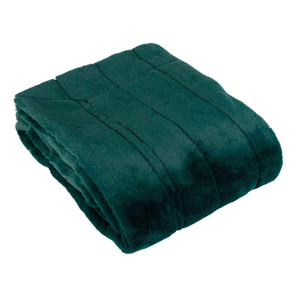 Paoletti Empress Emerald Green Large Faux Fur Throw 140 x 200cm Image 3