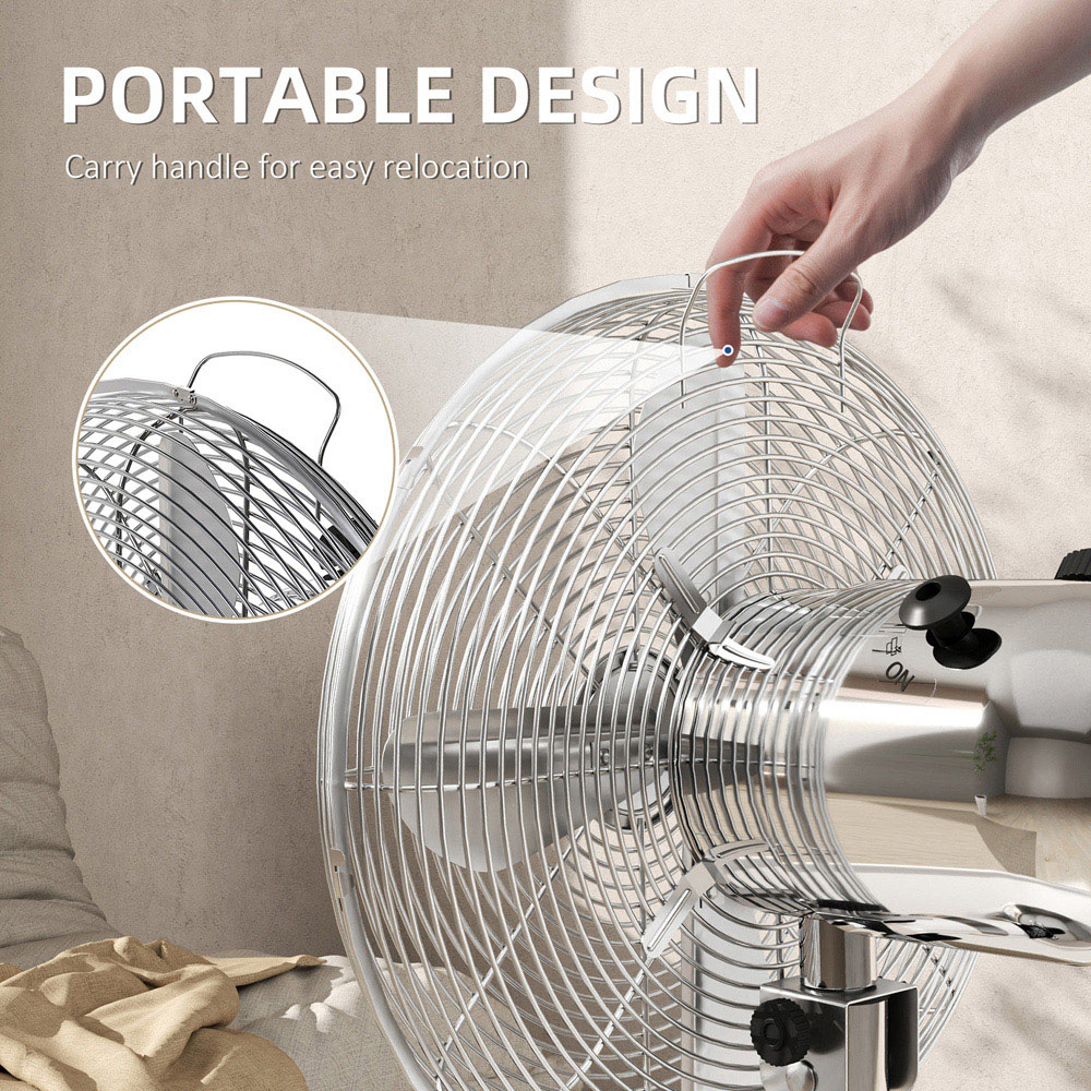 HOMCOM Wide-Angled Oscillation Metal Desk Fan 17 inch Image 8