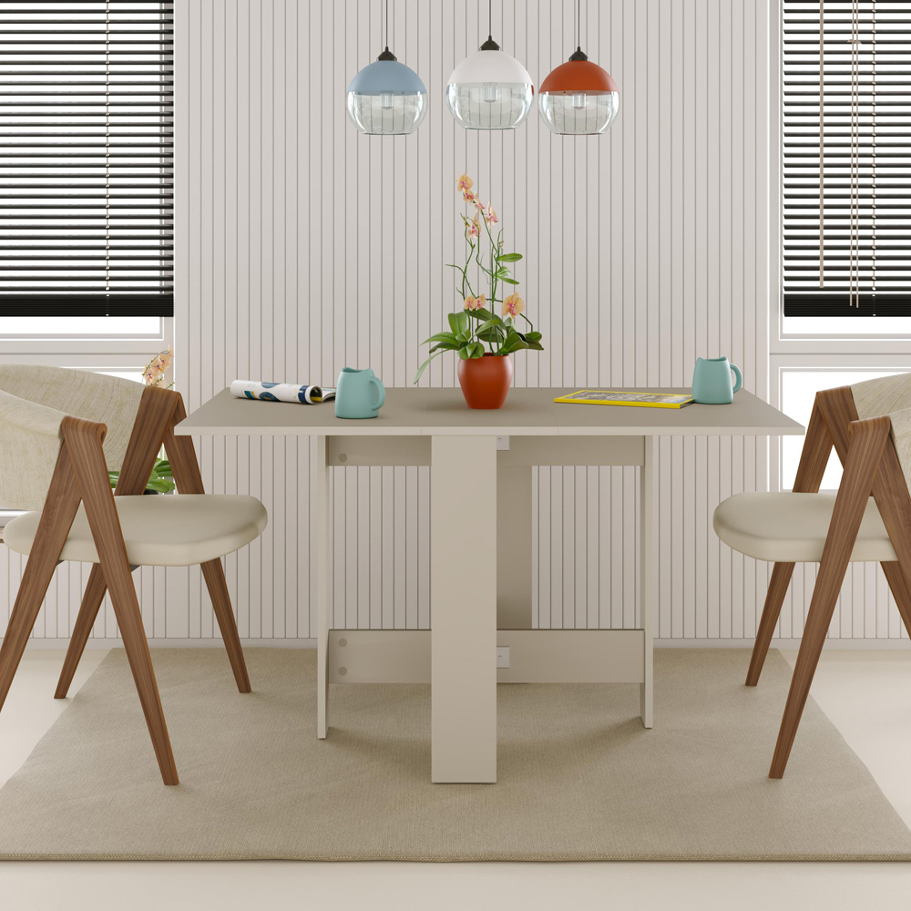 Decortie Artemio 4 Seater Foldable Dining Table Sandstone Image 4
