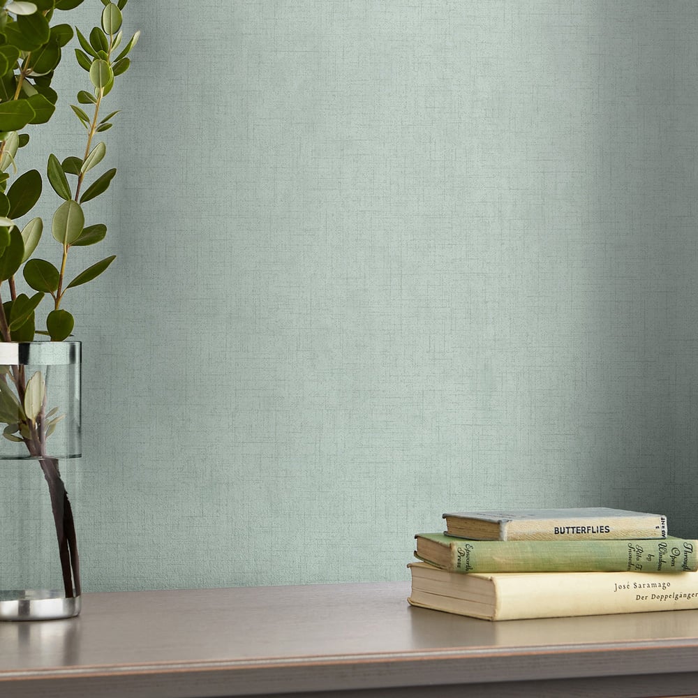 Laura Ashley Plain Duck Egg Wallpaper Image 3