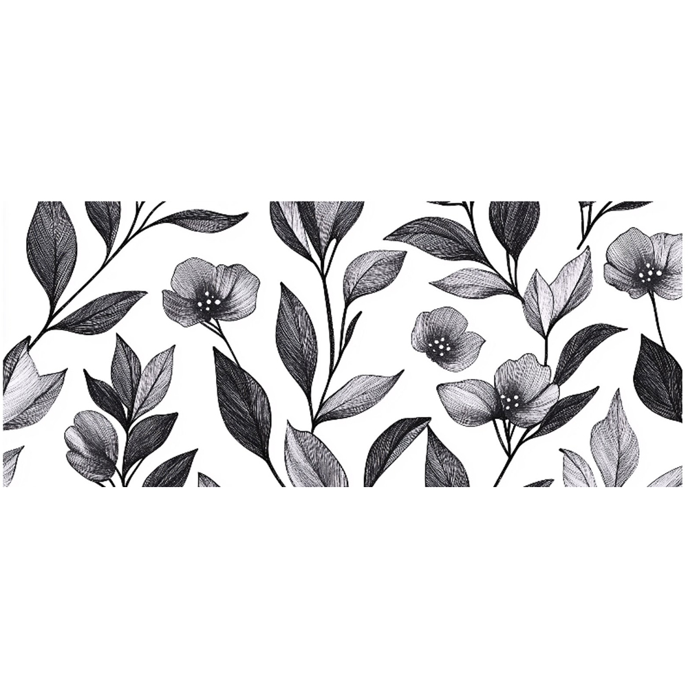 Warren Reed Designer Hand Drawn Leaves and Flowers Glass Bathroom Splashback 25 x 60cm Image 2