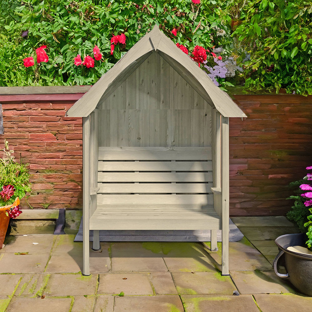 Shire Fern Nook 4.2 x 2.8ft 2 Seater Arbour with Roof Image 5
