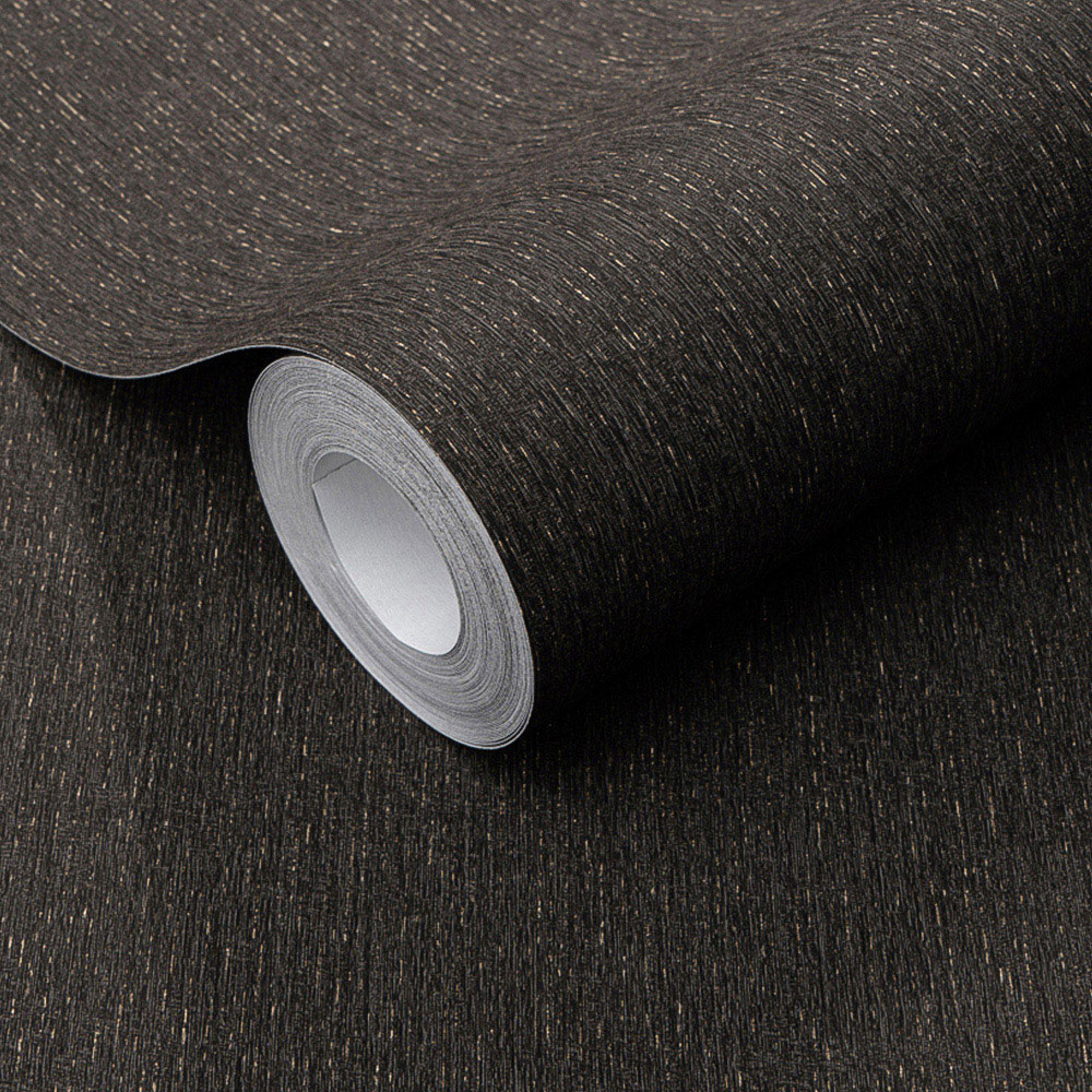 Erismann Decadent Textured Luxury Plain Black Vinyl Wallpaper Image 2