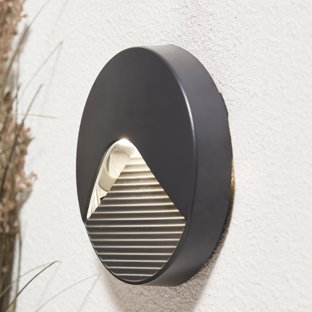 Coast Brix Anthracite Round LED Guide Wall Light Image 6