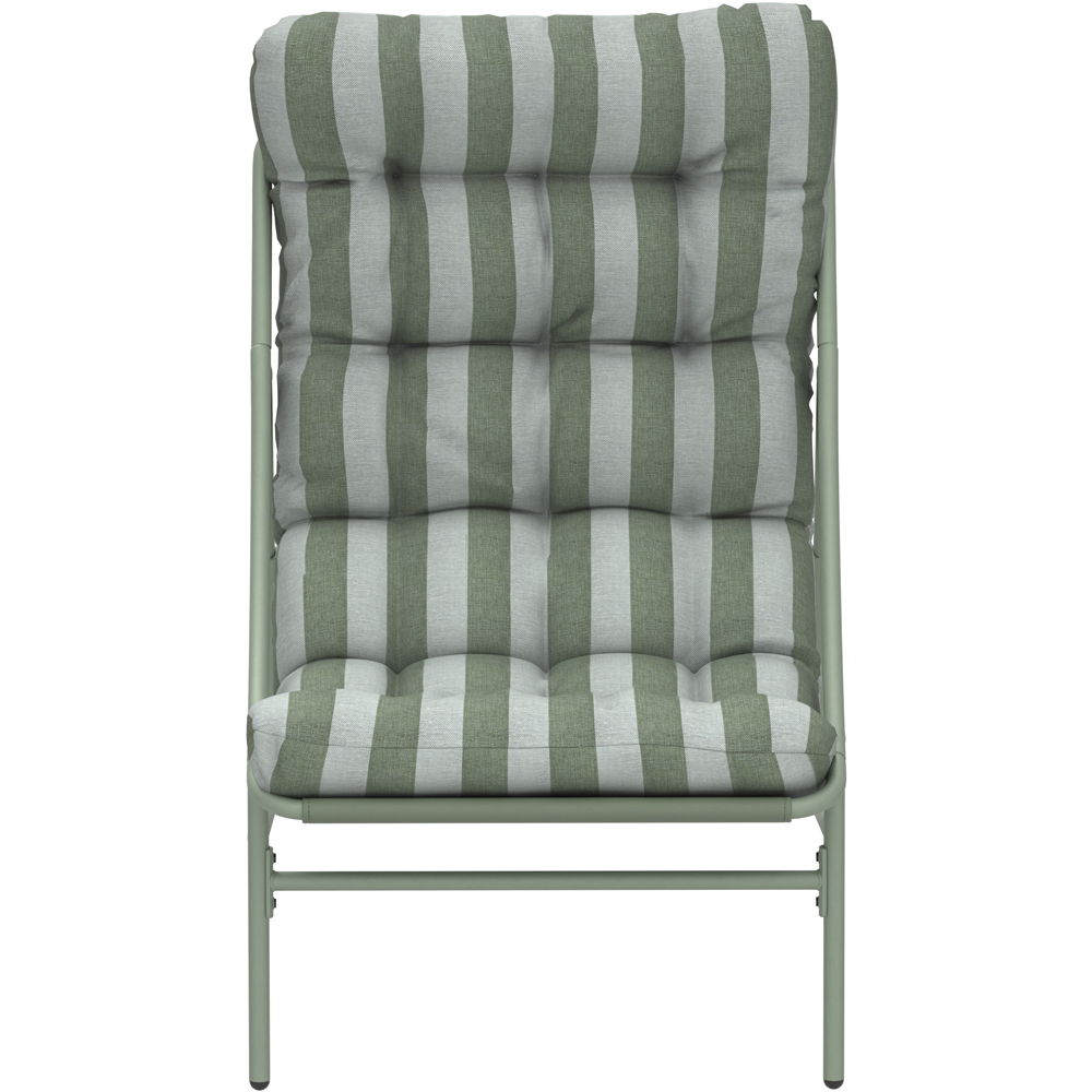 Charles Bentley Porto 2 Seater Green Stripe Olefin Fabric Garden Bistro Set Image 4
